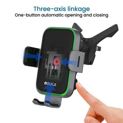 iQuick 15W Wireless Charging Car Holder (Air vent + Suction Base)