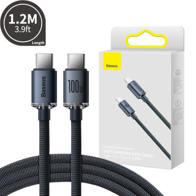 Crystal Shine Series Fast Charging Data Cable Type-C to Type-C 100W