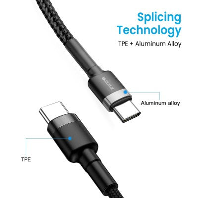 iQuick Braided USB-C to USB-C Fast Charging Cable 0.3M