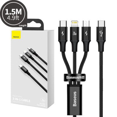 Baseus Rapid Series 3-in-1 Fast Charging Data Cable