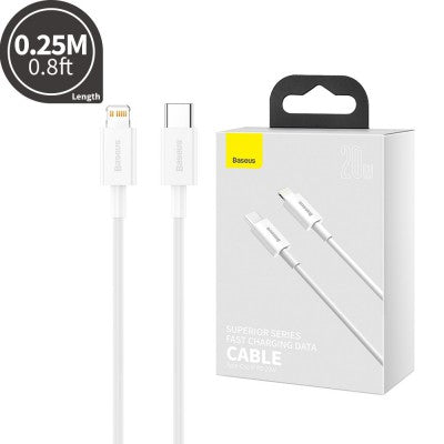 Superior Series Fast Charging Data Cable Type-C to Lightning 20W 0.25m