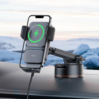 Wisdom Induction Charger Car Phone Holder On The Dashboard (Suction Cup)