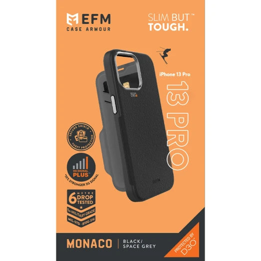 iPhone 13 Pro - Monaco Leather Wallet Case Armour with D3O 5G Signal Plus