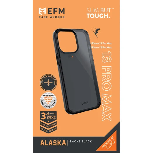 iPhone 13 Pro Max - Alaska Case Armour with D3O Crystalex - Black/Grey