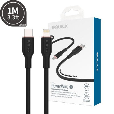 PowerWire 1 Series TPE Charging Date Cable Type-C to Lightning(iP)