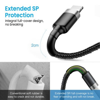 Braided Lightning to USB-A Fast Charging Cable