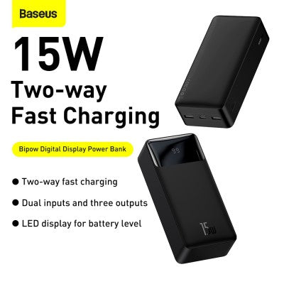 Bipow Digital Display Fast Charge Power Bank 30000mAh 15W