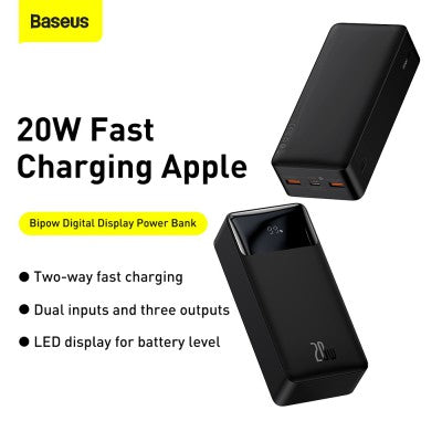 Bipow Digital Display Fast Charge Power Bank 30000mAh 20W