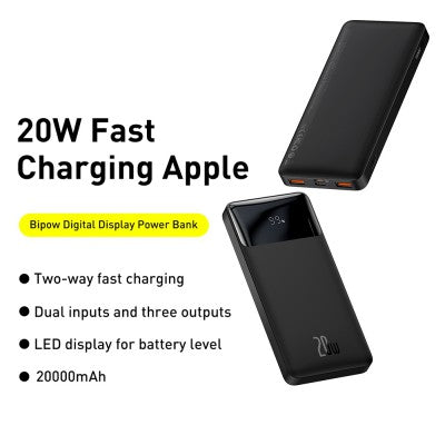 Baseus Bipow Fast Charging Power Bank 20000mAh 20W