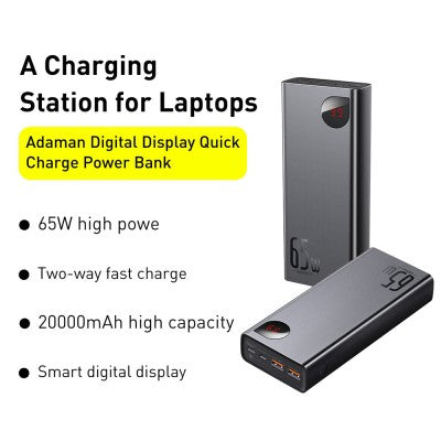 Adaman Metal Digital Display Quick Charge Power Bank 20000mAh 65W