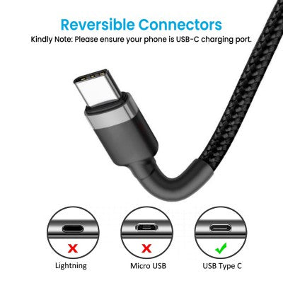 iQuick Braided USB-C to USB-A Fast Charging Cable 2M