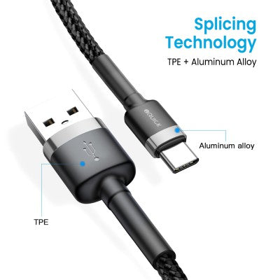 iQuick Braided USB-C to USB-A Fast Charging Cable 0.3M