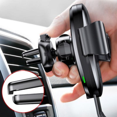 Wireless Charger Gravity Car Mount Phone Bracket Air Vent Holder + Qi Charger